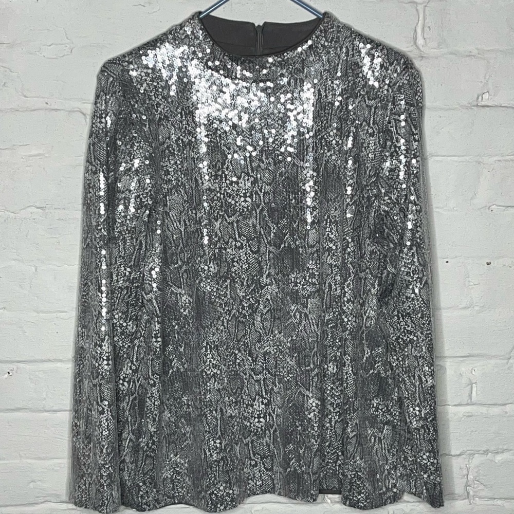 Chico’s Snakeskin/Sequin Top 2 (L)